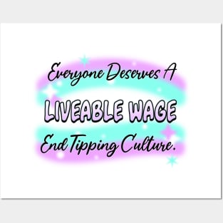 Living Wage - End Tipping Culture Posters and Art